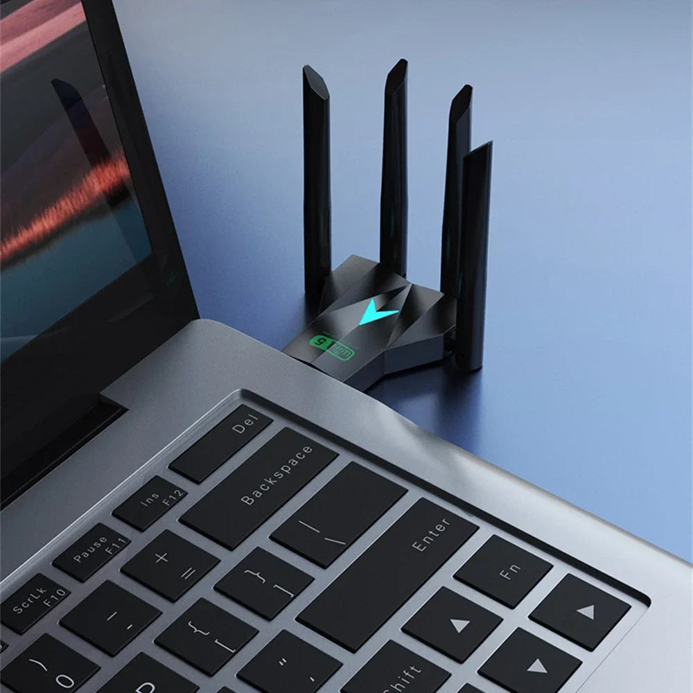 4-Antenna USB3.0 Dual Band WiFi Adapter 1300Mbps (2.4GHz & 5GHz) for PC & Laptop